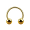 Micro Circular Barbell gold-plated braided with two balls