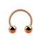 Micro Circular Barbell rosegold geflochten mit zwei Kugeln