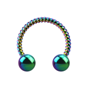 Circular barbell colored braided with two balls