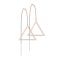 Stud earrings rose gold free-falling chain with triangle