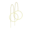 Gold-plated stud earrings free-falling chain with circle