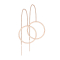 Stud earrings rose gold free-falling chain with circle