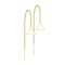 Gold-plated stud earrings free-falling chain with solid triangle
