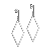 Stud earrings silver bar pendant diamond