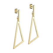 Stud earrings gold-plated bar pendant long triangle