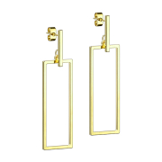 Stud earrings gold-plated bar pendant long square