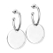 Boucles doreilles argent pendentif plaque ronde