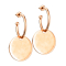 Orecchini a perno in oro rosa con pendente rotondo