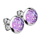 Boucles doreilles argent avec pierre Druse violette