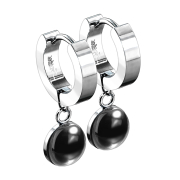 Ohrring zum Klappen silber Anhänger Achat Stein