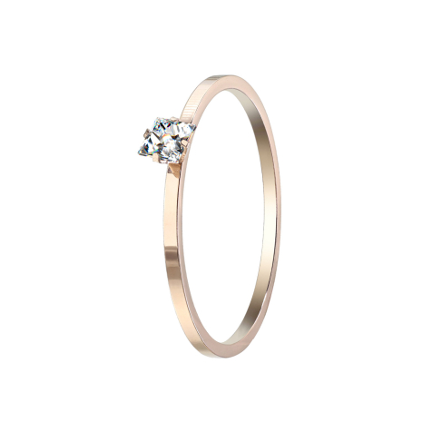 Ring rose gold with square crystal