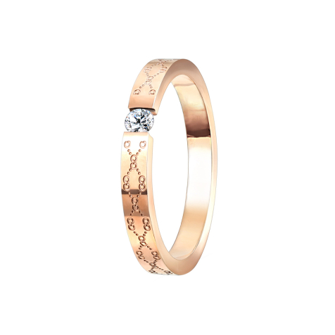 Ring rose gold clamped crystal