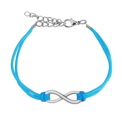 Bracelet en similicuir bleu Infini