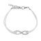 Faux leather bracelet white infinity