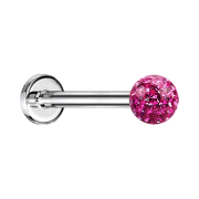 Micro labret silver with crystal ball pink and epoxy...