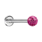Micro labret silver with crystal ball pink and epoxy protective layer