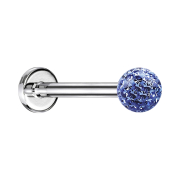 Micro labret silver with crystal ball light blue and...