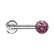 Micro labret silver with crystal ball light violet and...