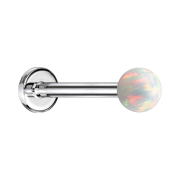 Micro labret silver with ball opal white