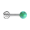 Micro Labret argent avec boule opale verte