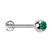 Micro labret silver with ball and turquoise crystal