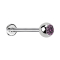 Micro Labret argenté avec boule et cristal violet clair