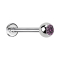 Micro Labret argenté avec boule et cristal violet clair
