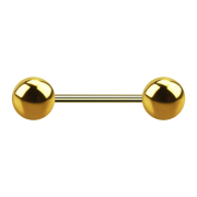 Gold-plated micro barbell with two balls