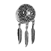 Flared Plug argent soleil et lune avec pendentif