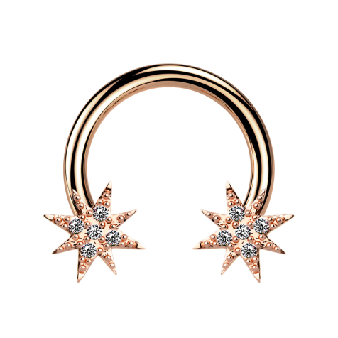 Circular barbell rose gold with star