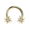 Micro Circular Barbell 14k gold-plated with star