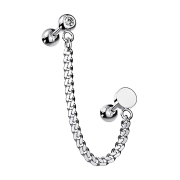 Micro Barbell argent avec pendentif chaîne et cercle
