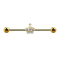 Barbell plaqué or 14k avec couronne