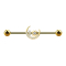Barbell 14k gold-plated with moon and star