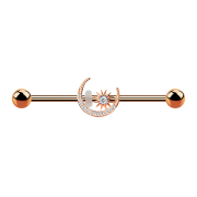 Barbell rose gold with moon and star