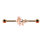 Barbell rose gold with bouquet of flowers