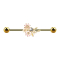 Barbell en or 14k avec bouquet de fleurs
