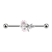 Barbell silver with bouquet of flowers