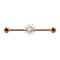 Barbell rose gold with sun rays and white opal