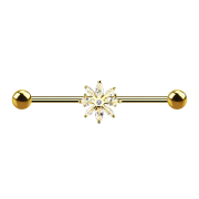 Barbell 14k gold-plated with snow star