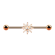 Barbell rose gold with snow star