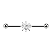 Barbell argent avec étoile de neige