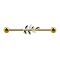 Barbell en or 14k avec feuille dolivier