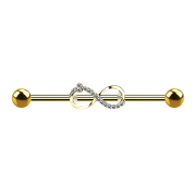 Barbell 14k gold-plated with infinity