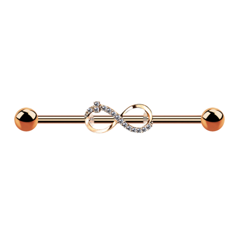 Barbell rose gold with infinity