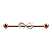Barbell rose gold with infinity