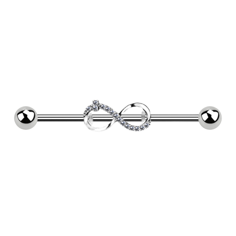 Barbell silver with infinity