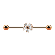 Barbell rose gold with crystal flower