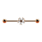 Barbell rose gold with crystal flower