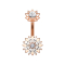 Banana inner thread rose gold double crystal lotus flower